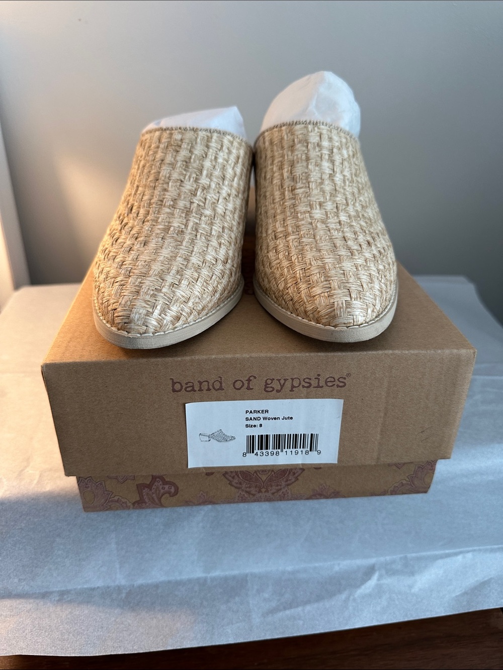 Band of Gypsies Kids Sand Woven Jute Slip-On Mules - Sand